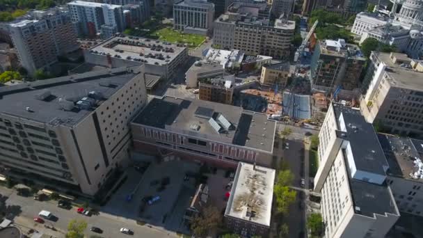 Video Aereo Del Centro Madison Wisconsin — Video Stock