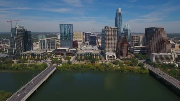 Luchtfoto Video Van Downtown Austin Texas — Stockvideo