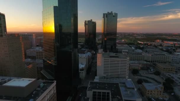 Vídeo Aéreo Centro Fort Worth Cidade Texas — Vídeo de Stock
