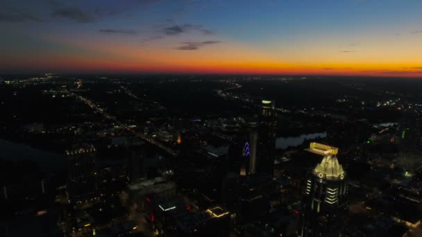 Luchtfoto Video Van Downtown Austin Texas — Stockvideo