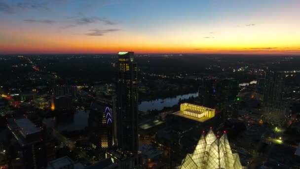 Lotnicze Wideo Miasta Austin Teksasie — Wideo stockowe
