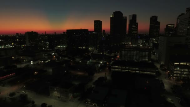 Luchtfoto Video Van Downtown Houston Texas — Stockvideo