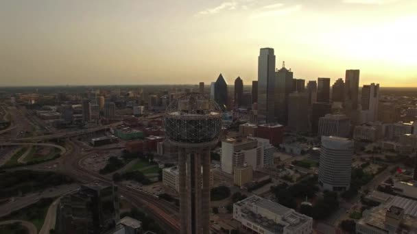 Luchtfoto Video Van Downtown Dallas Texas — Stockvideo