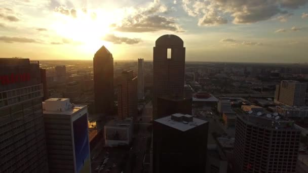 Vídeo Aéreo Del Centro Dallas Texas — Vídeo de stock