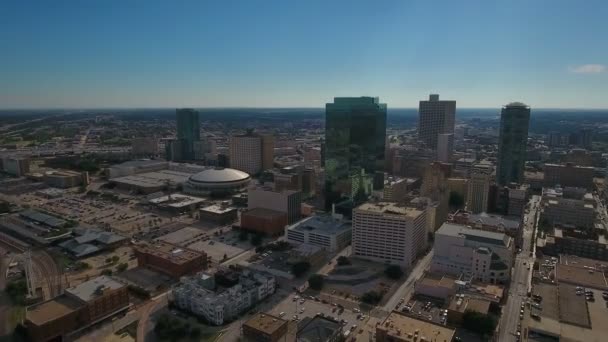 Vídeo Aéreo Centro Fort Worth Cidade Texas — Vídeo de Stock