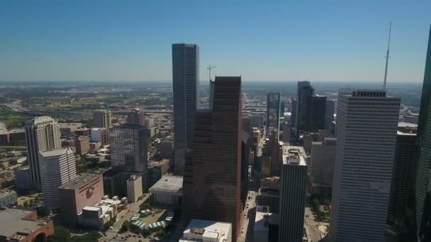 Vídeo Aéreo Del Centro Houston Texas — Vídeos de Stock