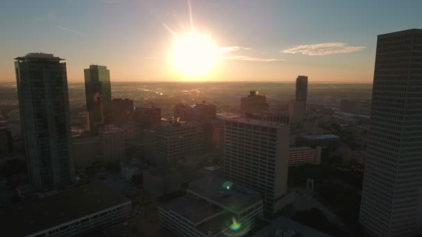 德克萨斯市中心沃思堡城市空中视频 — 图库视频影像