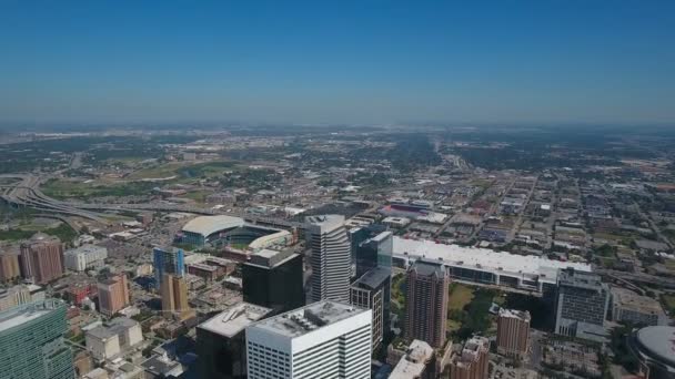 Vídeo Aéreo Del Centro Houston Texas — Vídeos de Stock