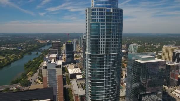 Luchtfoto Video Van Downtown Austin Texas — Stockvideo