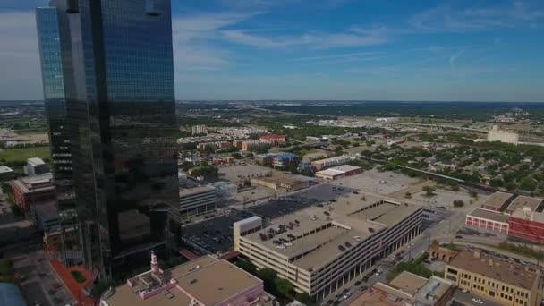 Video Aéreo Del Centro Ciudad Fort Worth Texas — Vídeo de stock