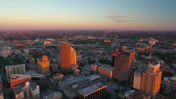 Lotnicze Wideo Downtown San Antonio Teksasie — Wideo stockowe