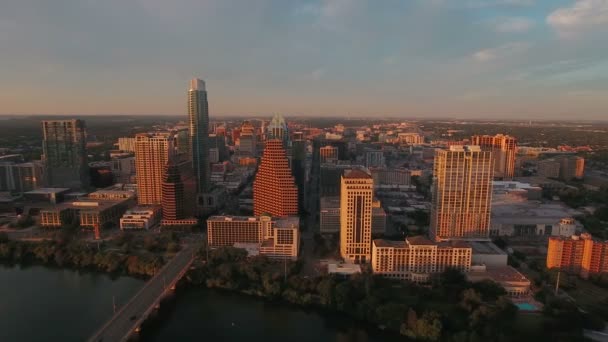 Aerial Video Downtown Austin Texas — Stock Video