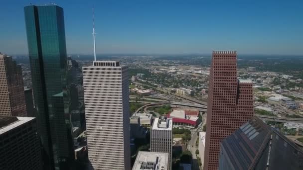 Vídeo Aéreo Del Centro Houston Texas — Vídeo de stock