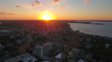 Madison Wisconsin şehrin havadan video