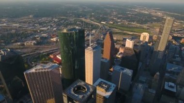 Houston Texas şehrin havadan video