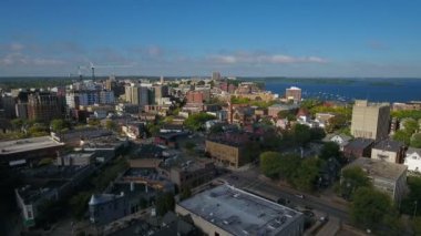 Madison Wisconsin şehrin havadan video