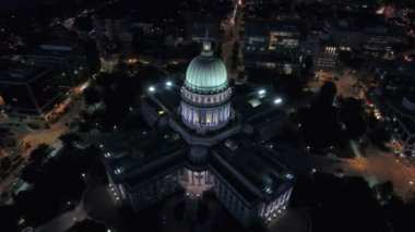 Madison Wisconsin şehrin havadan video