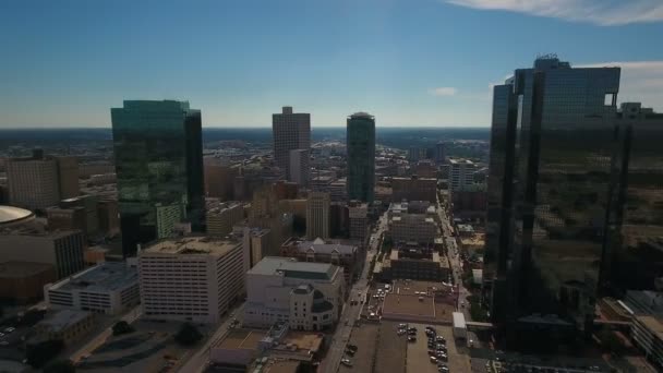 Aerial Video Downtown Fort Worth Texas — Stockvideo