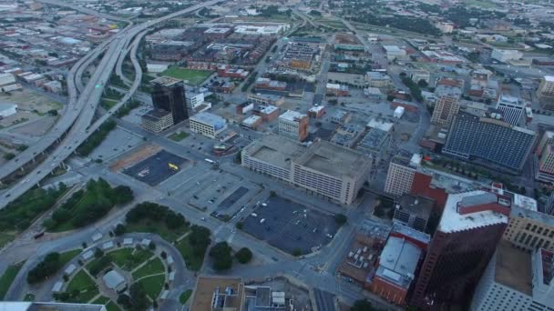 Vídeo Aéreo Del Centro Dallas Texas — Vídeo de stock