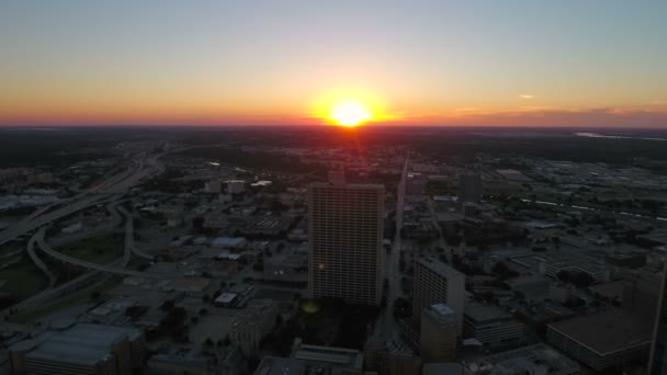 Luchtfoto Video Van Centrum Stad Van Fort Worth Texas — Stockvideo