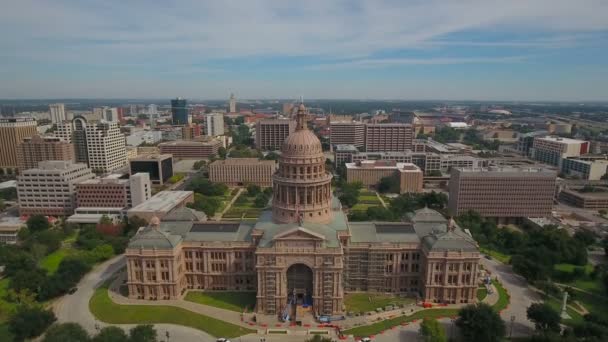 Luchtfoto Video Van Downtown Austin Texas — Stockvideo