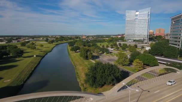 Vídeo Aéreo Centro Fort Worth Cidade Texas — Vídeo de Stock