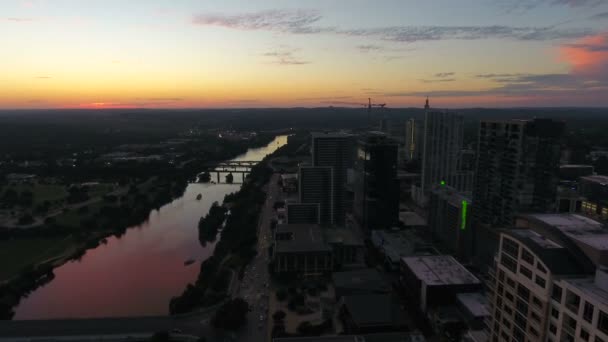 德州奥斯汀市中心的空中视频 — 图库视频影像