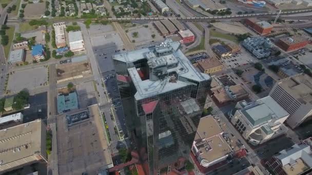 Video Aéreo Del Centro Ciudad Fort Worth Texas — Vídeo de stock