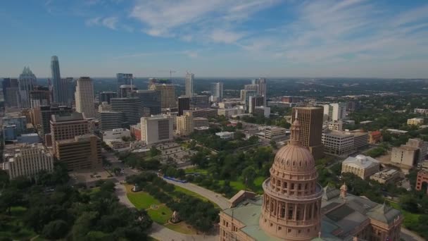 Aerial Video Downtown Austin Texas — Stockvideo