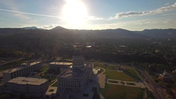 Luchtfoto Video Van Salt Lake City Utah — Stockvideo