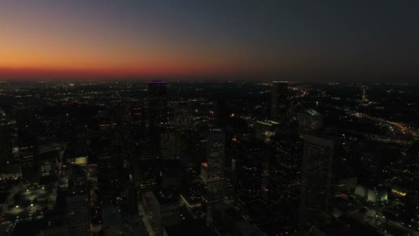 Luchtfoto Video Van Downtown Houston Texas — Stockvideo