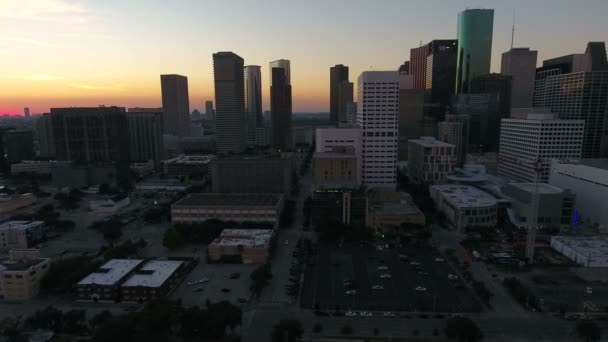 Luchtfoto Video Van Downtown Houston Texas — Stockvideo