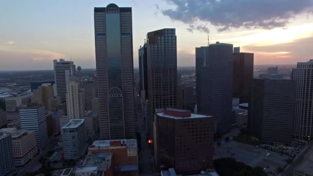 Vídeo Aéreo Del Centro Dallas Texas — Vídeos de Stock