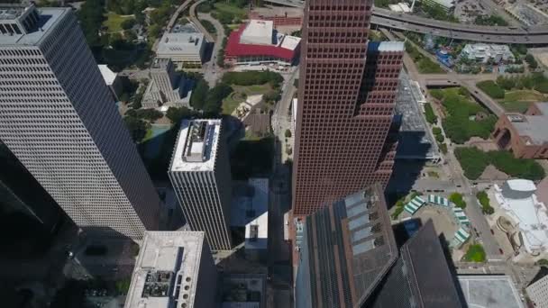 Luchtfoto Video Van Downtown Houston Texas — Stockvideo