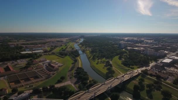 Vídeo Aéreo Centro Fort Worth Cidade Texas — Vídeo de Stock