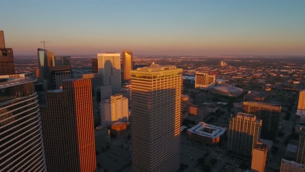 Vídeo Aéreo Del Centro Houston Texas — Vídeos de Stock