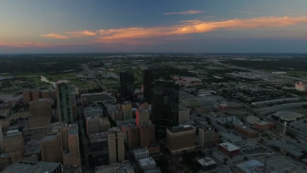 Video Aéreo Del Centro Ciudad Fort Worth Texas — Vídeos de Stock