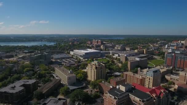 威斯康星州麦迪逊市中心的空中视频 — 图库视频影像