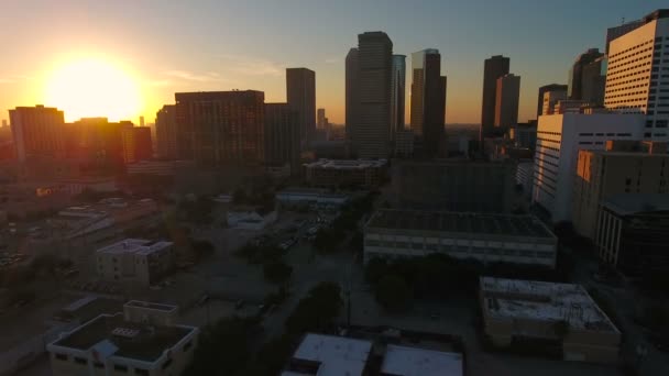 Luchtfoto Video Van Downtown Houston Texas — Stockvideo