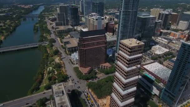 Video Udara Dari Pusat Kota Austin Texas — Stok Video
