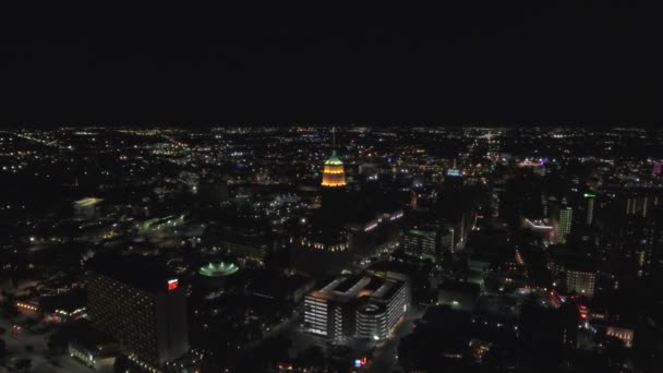 Luchtfoto Video Van Het Centrum Van San Antonio Texas — Stockvideo