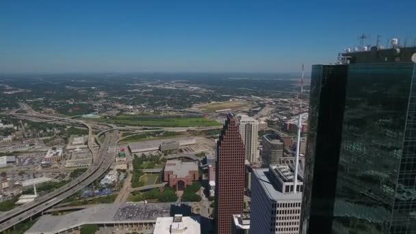 Luchtfoto Video Van Downtown Houston Texas — Stockvideo