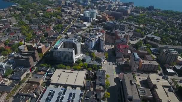 Vídeo Aéreo Del Centro Madison Wisconsin — Vídeos de Stock