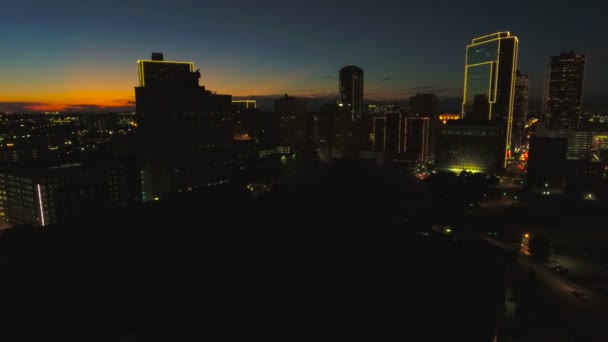 德克萨斯市中心沃思堡城市空中视频 — 图库视频影像
