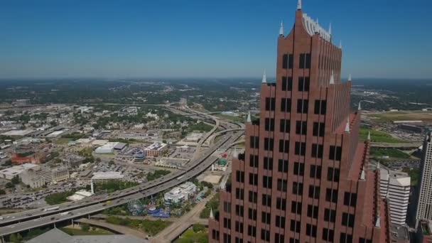 Vídeo Aéreo Del Centro Houston Texas — Vídeo de stock