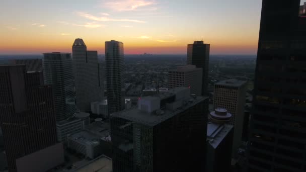 Vídeo Aéreo Del Centro Houston Texas — Vídeos de Stock