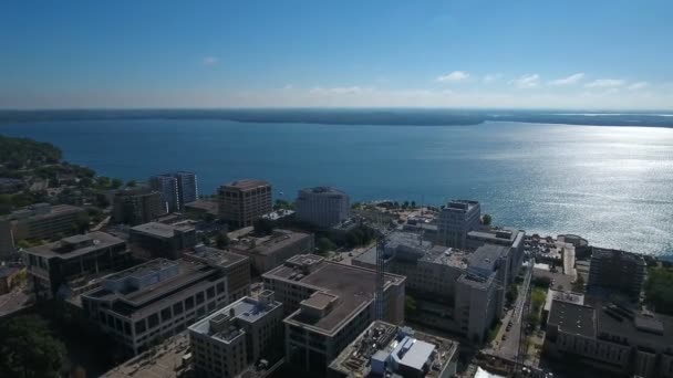 Aerial Video Downtown Madison Wisconsin — Stock Video