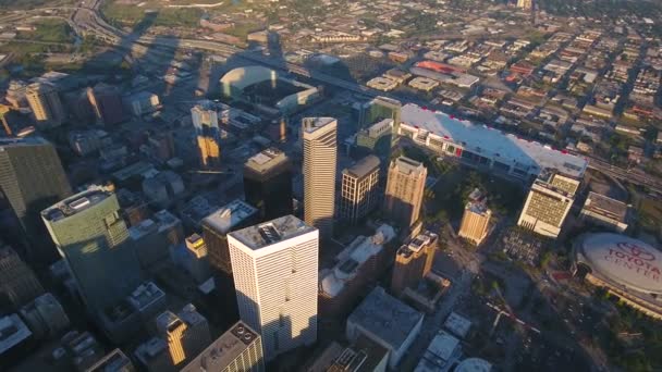 Vídeo Aéreo Del Centro Houston Texas — Vídeo de stock
