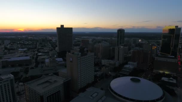 Aerial Video Downtown Fort Worth City Texas — Stock Video