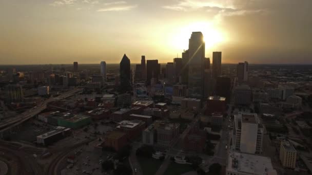 Vídeo Aéreo Del Centro Dallas Texas — Vídeos de Stock